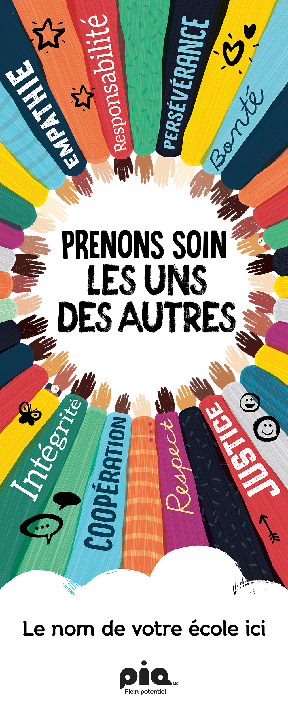 Bannière en tissu Prenez soins les uns des autres