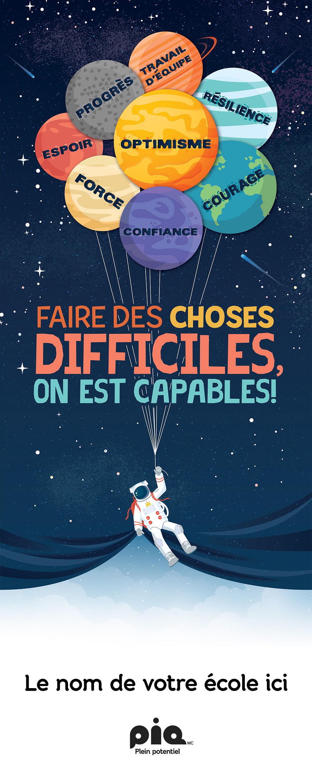 Bannière en tissu Faire des choses difficiles, on est capables