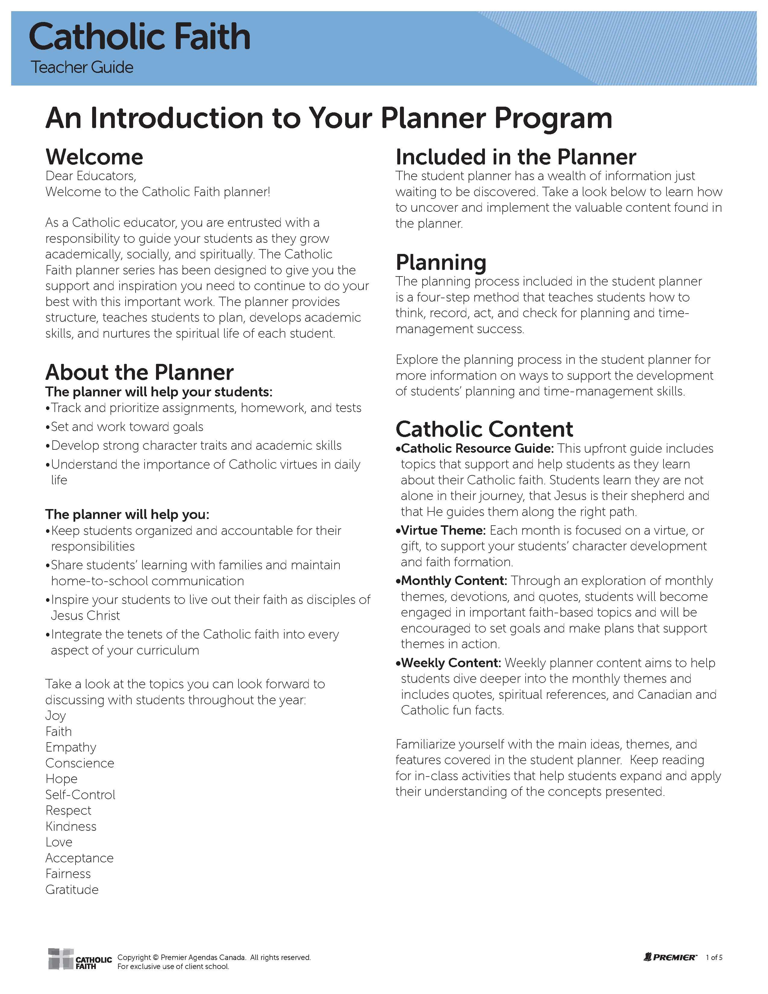 Catholic Faith Teacher Guide