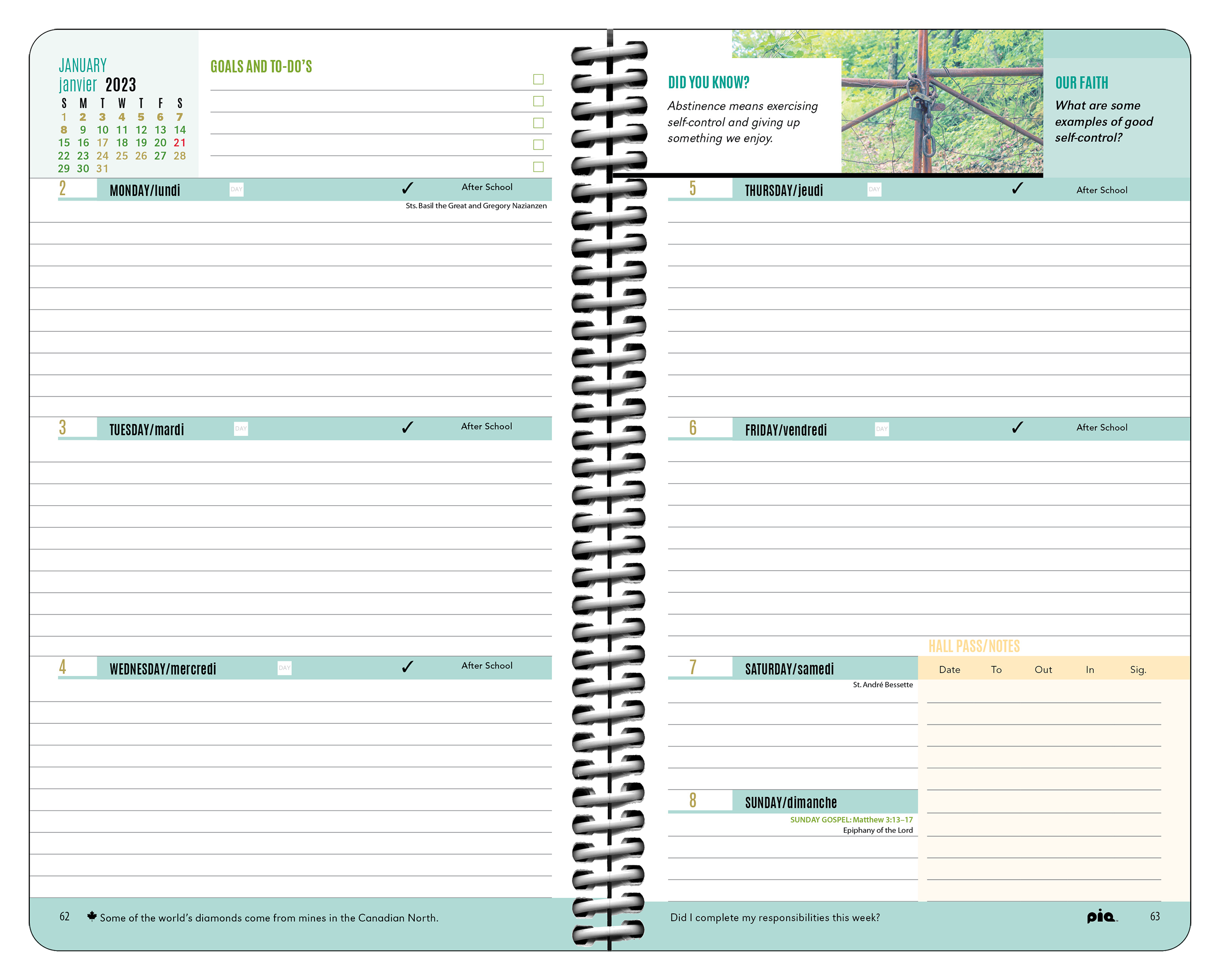 High Catholic Faith Planner Spread