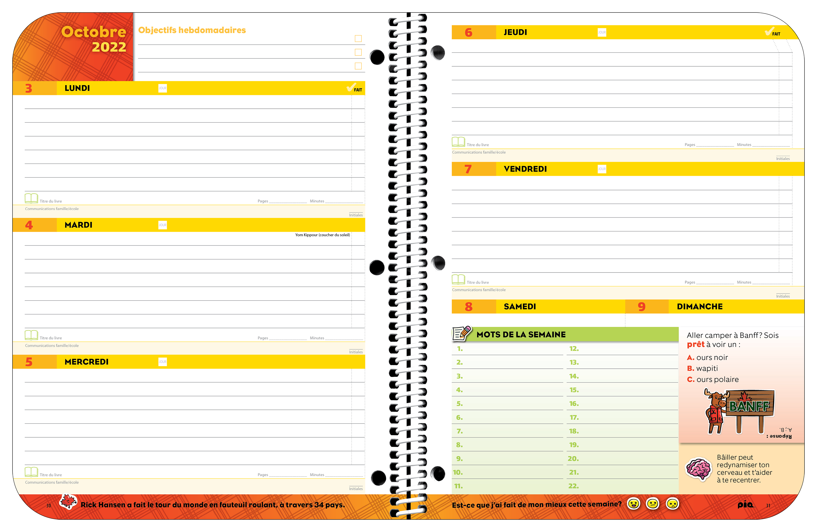 L'Agenda canadien, niveau élémentaire