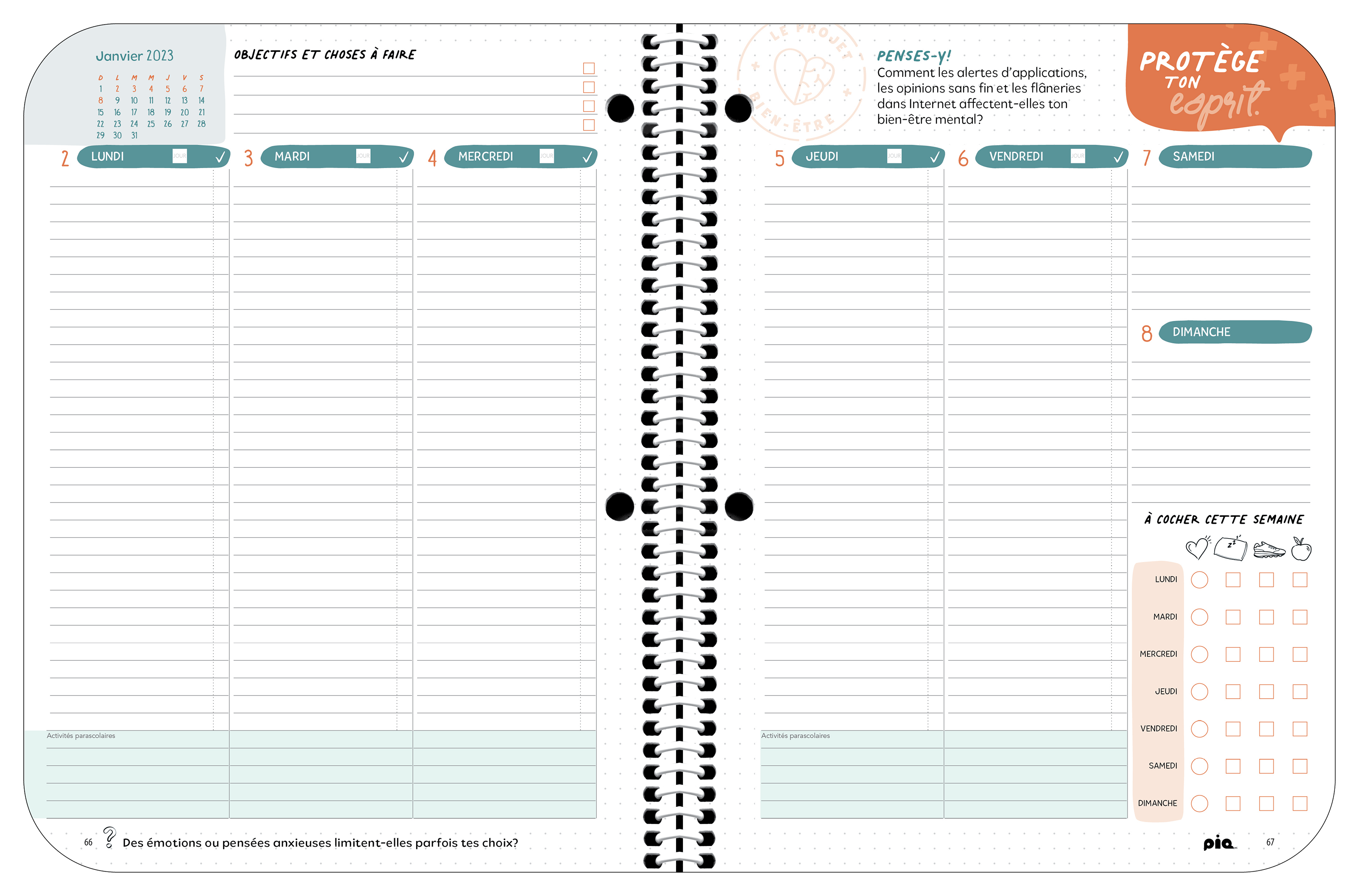 L'agenda scolaire Le projet bien-être, niveau secondaire (2e cycle)