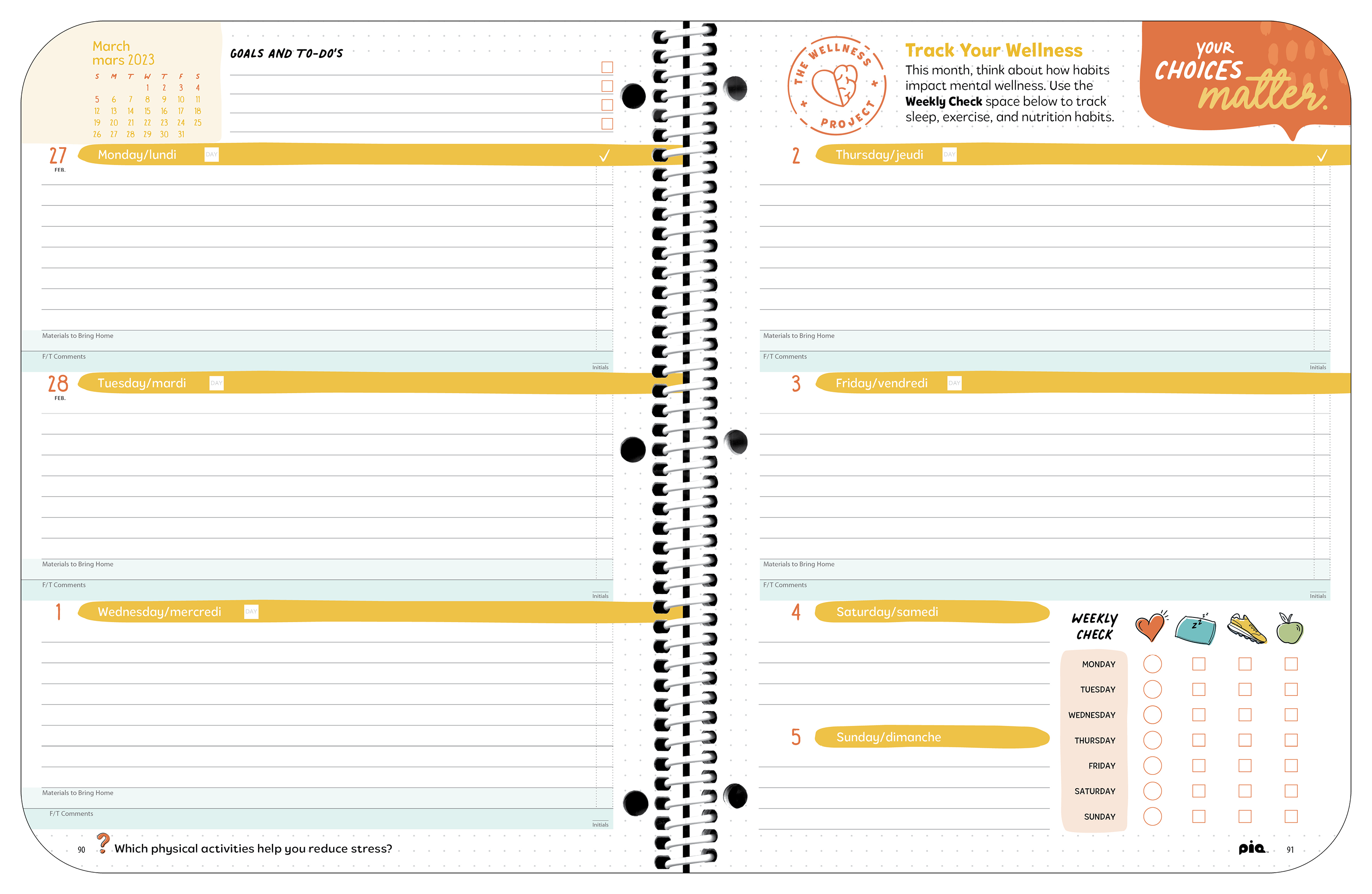 Middle Wellness Planner Spread